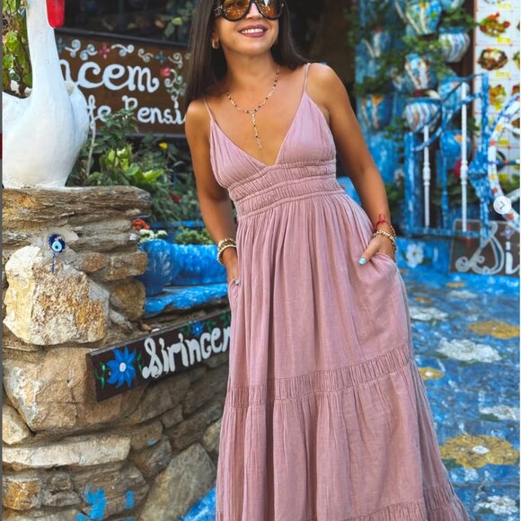 Zara GAUZE MIDI DRESS Pastel pink 0881/320 M L NWT - Picture 2 of 12